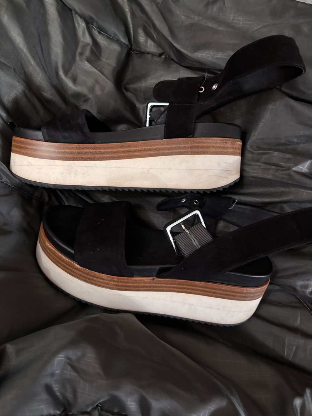 Aquatalia Black sandals. 5 1/2 - Picture 2 of 7